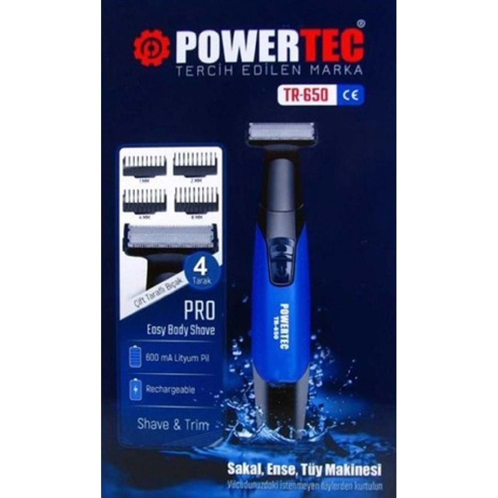 Powertec Erkek Vücut Bakım Kiti TR-650 Bodygrom