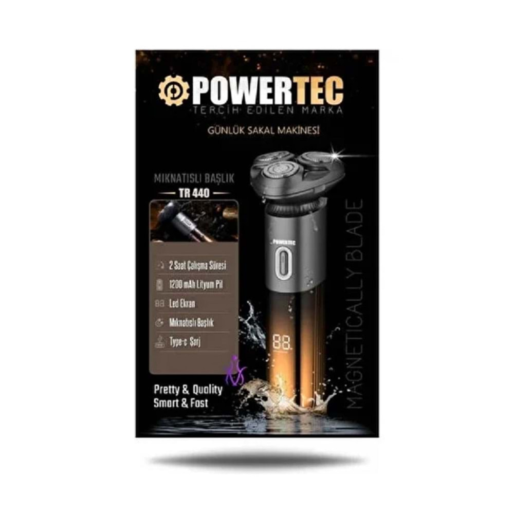 Powertec Şarjlı Tıraş Makinesi TR-440