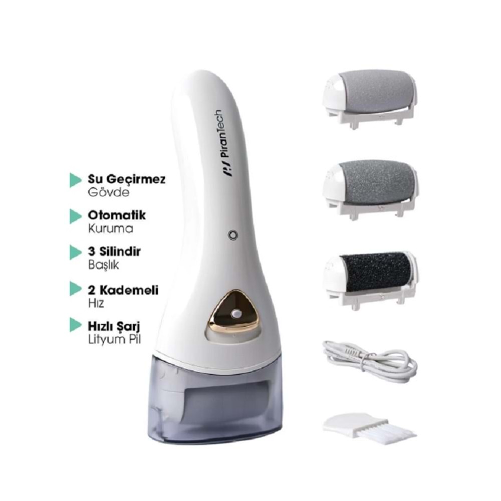 Pirantech Bcm-1138 Su Geçirmez Ayak Bakım Törpüsü Topuk Nasır Temizleme Makinesi