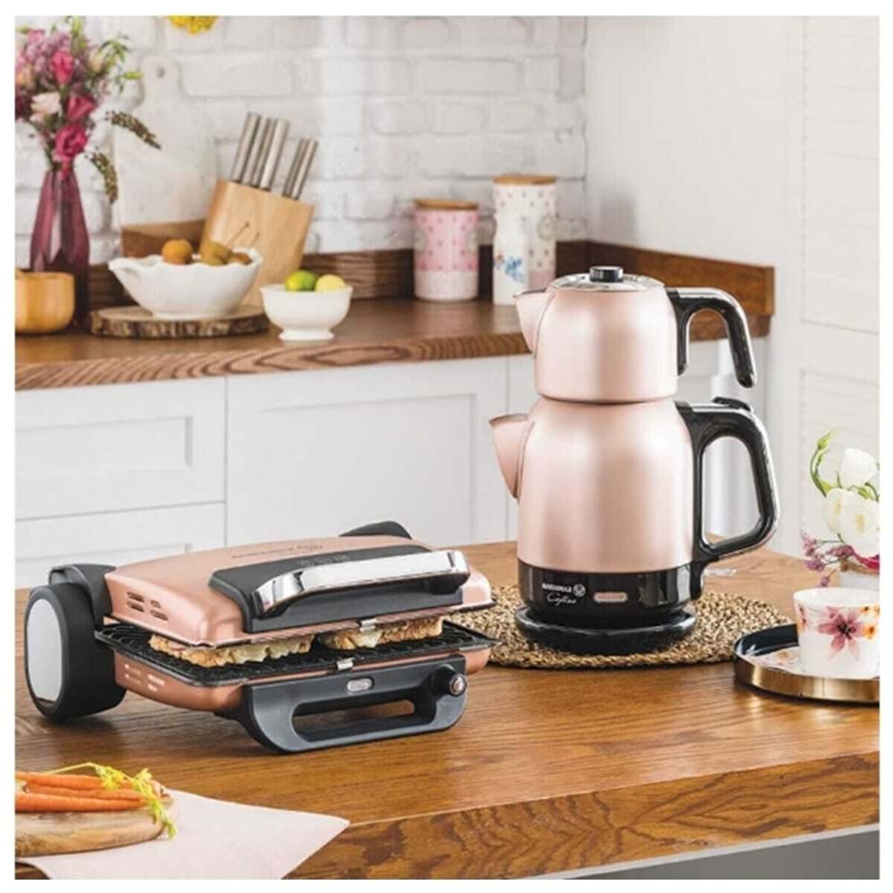 Korkmaz A331-02 Çaytema Elektrikli Çaydanlık Rosegold
