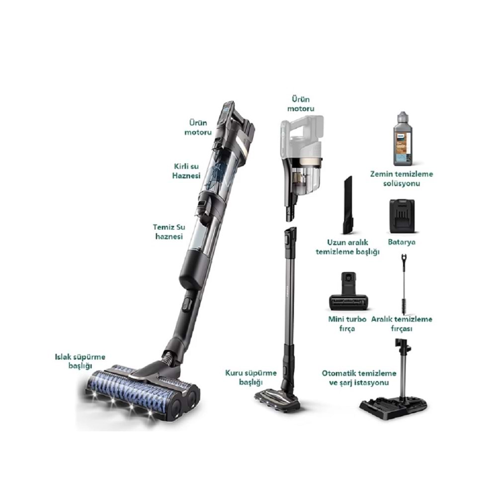 Philips AquaTrio Islak&Kuru Kablosuz Dikey Süpürge XW9463-11