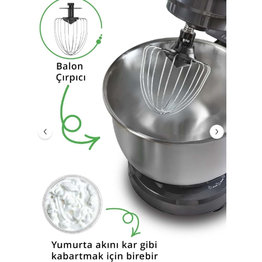 Kiwi Kmx-3638 Hamur Yoğurma Stand Mikser Siyah