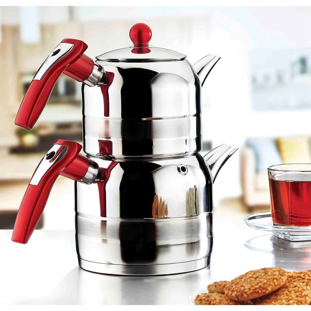 Kahramanlar Yağmur Orta Boy Çaydanlık Kırmızı