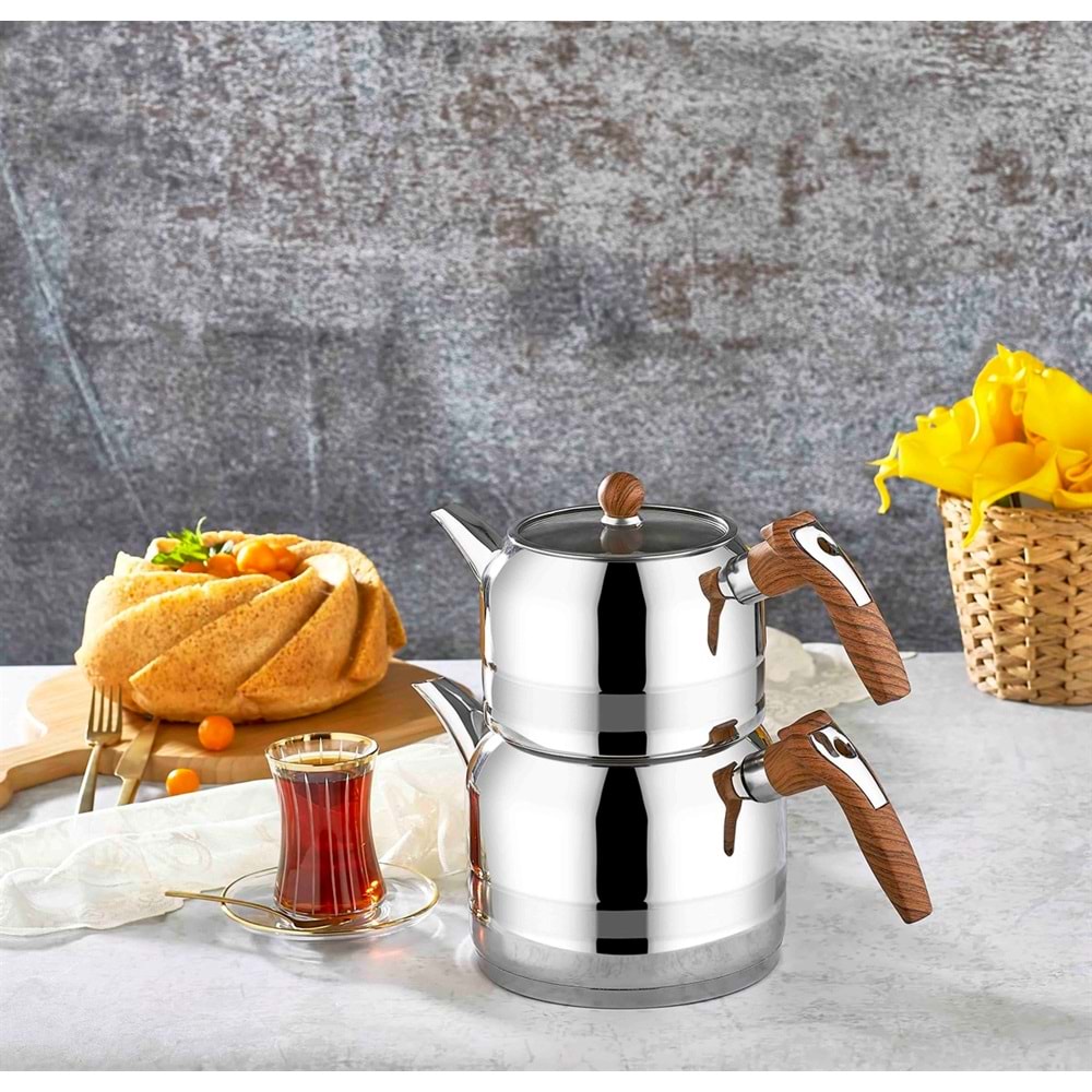 Kahramanlar Yağmur Ahşap Mini Boy Çaydanlık