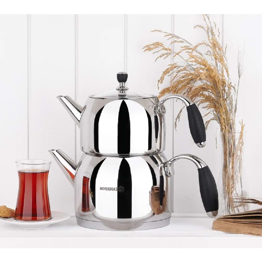 Korkmaz Flora Siyah Maxi Çaydanlık Takımı 2 lt A119