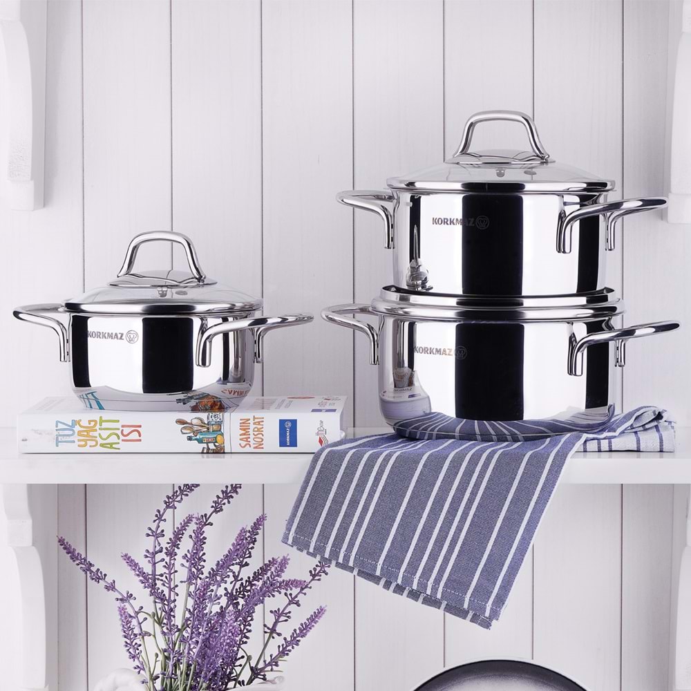 Korkmaz A1658 Perla Tencere 24X6,5 3Lt