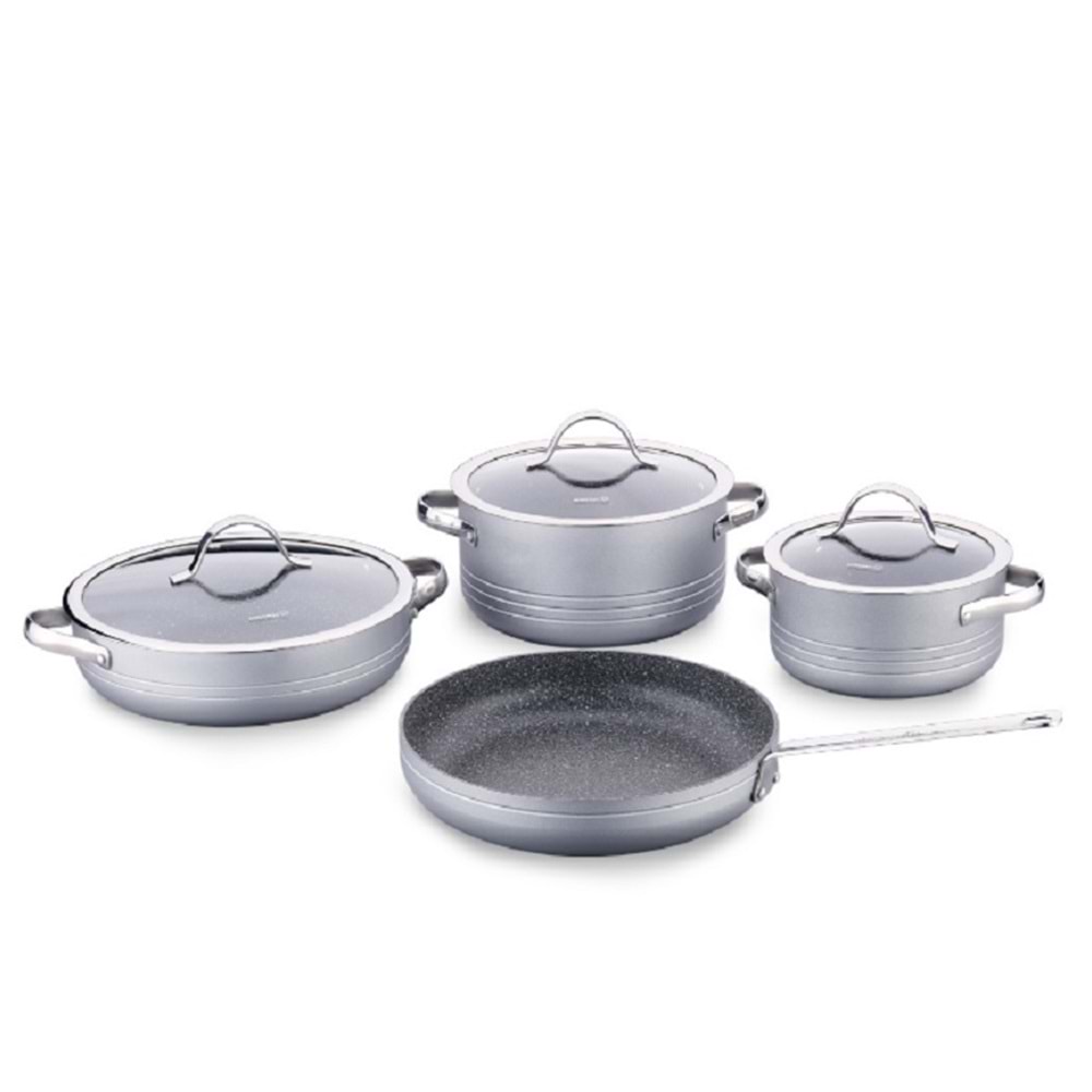 Korkmaz A2619-3 Linea Gri 7 Parça Tencere Takımı