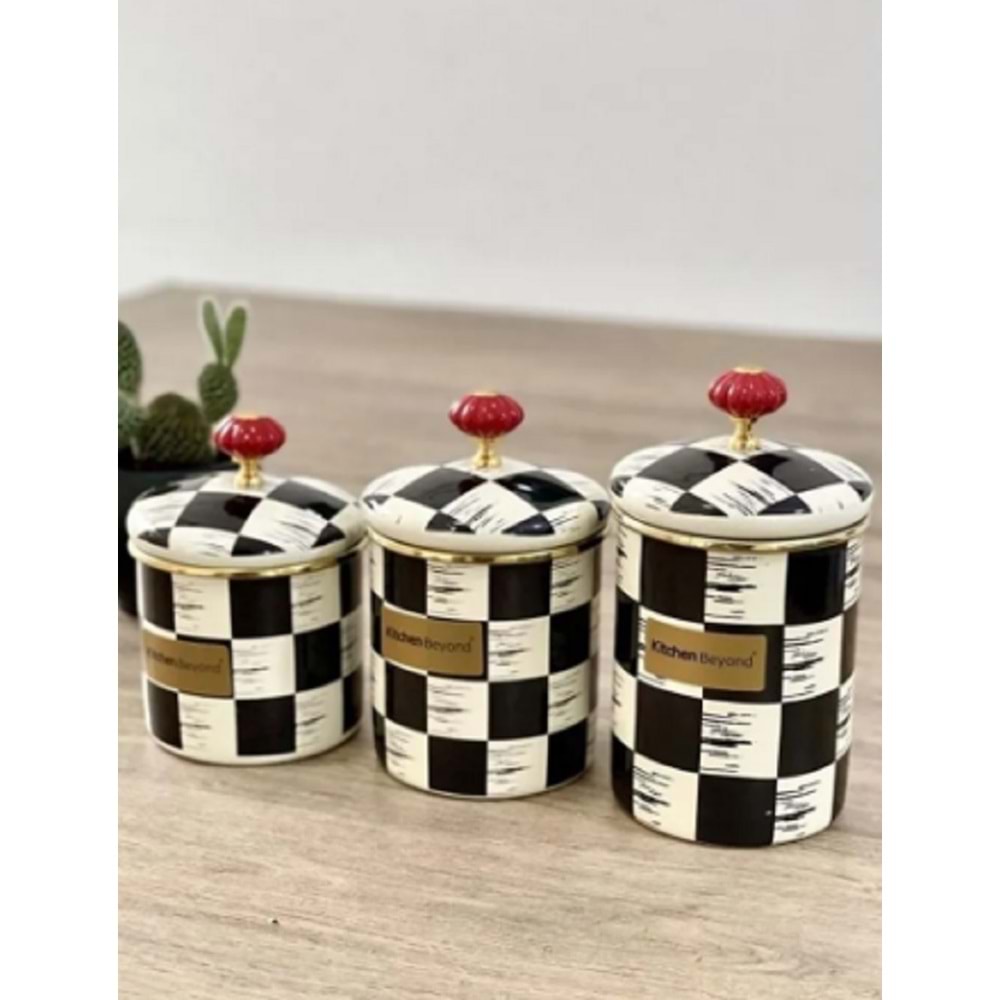 Acar Qualita-King Emaye 3 Lü Baharat Takımı Dama Dekor 21-0516