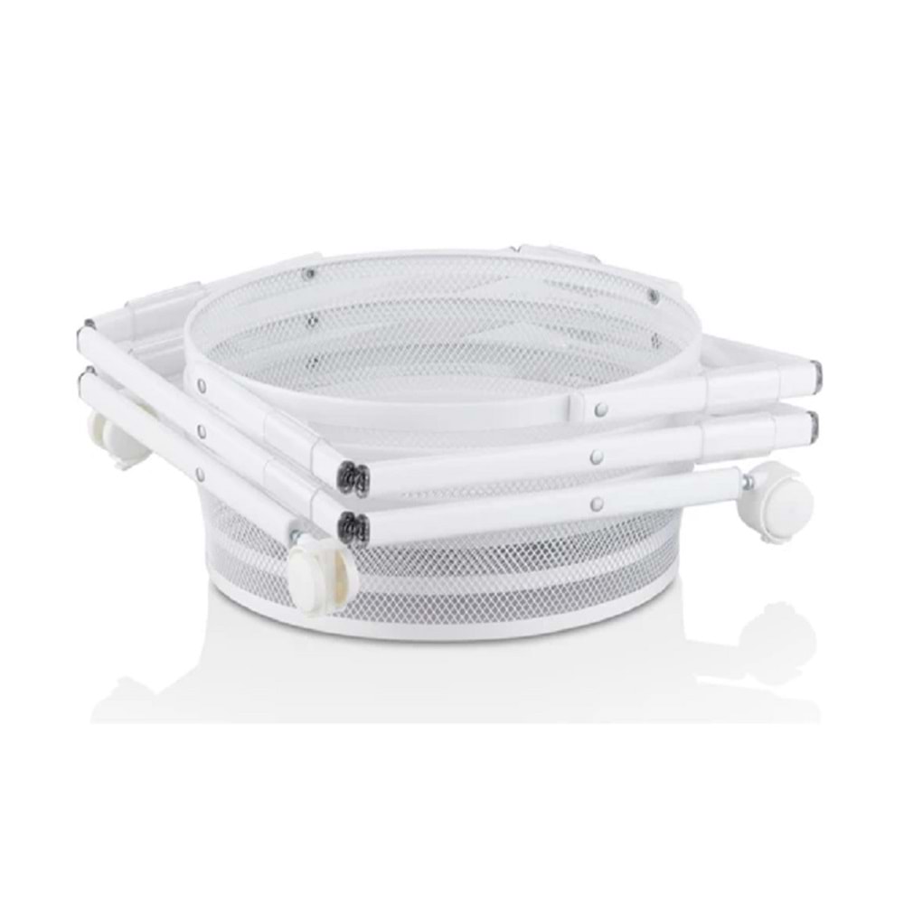 Cornella 3 Katlı Katlanır Metal Beyaz Tekerlekli Patates Soğanlık CR-1000