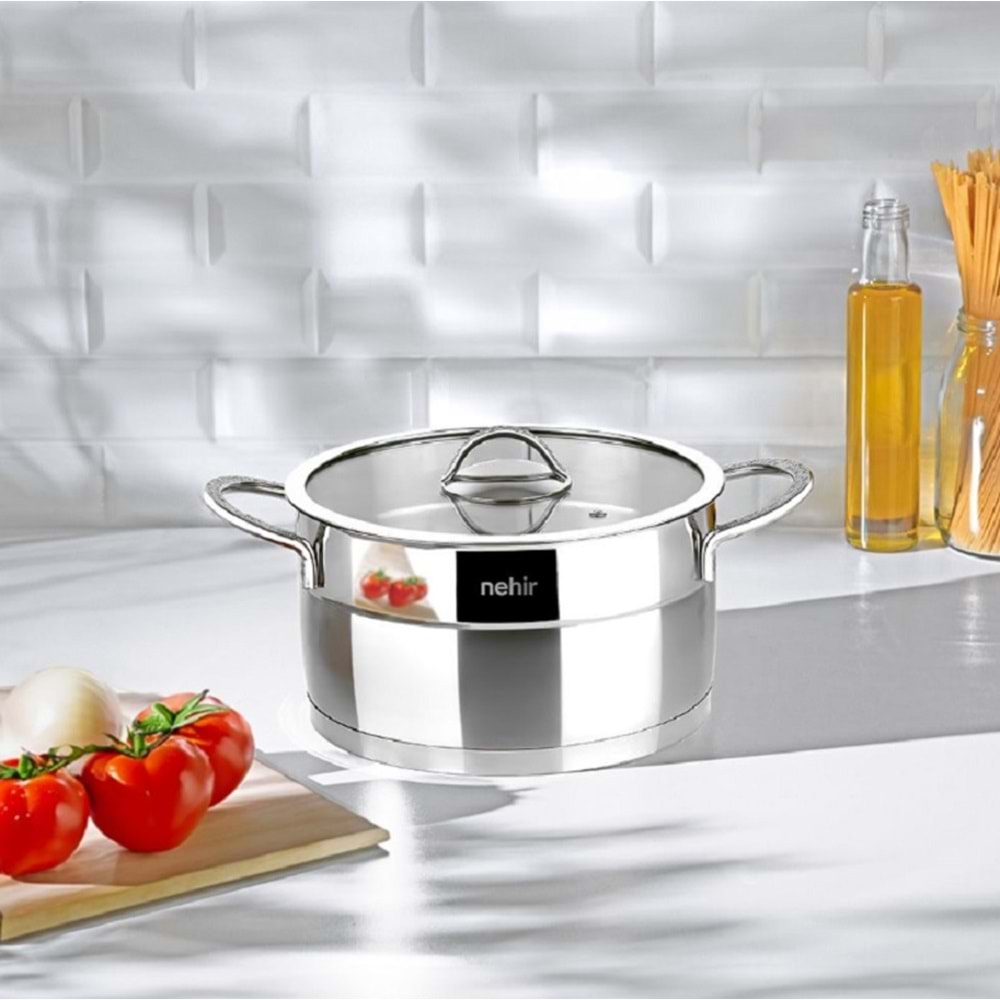 Nehir Silver Mat Trend 18 Cm Derin Çelik Tencere