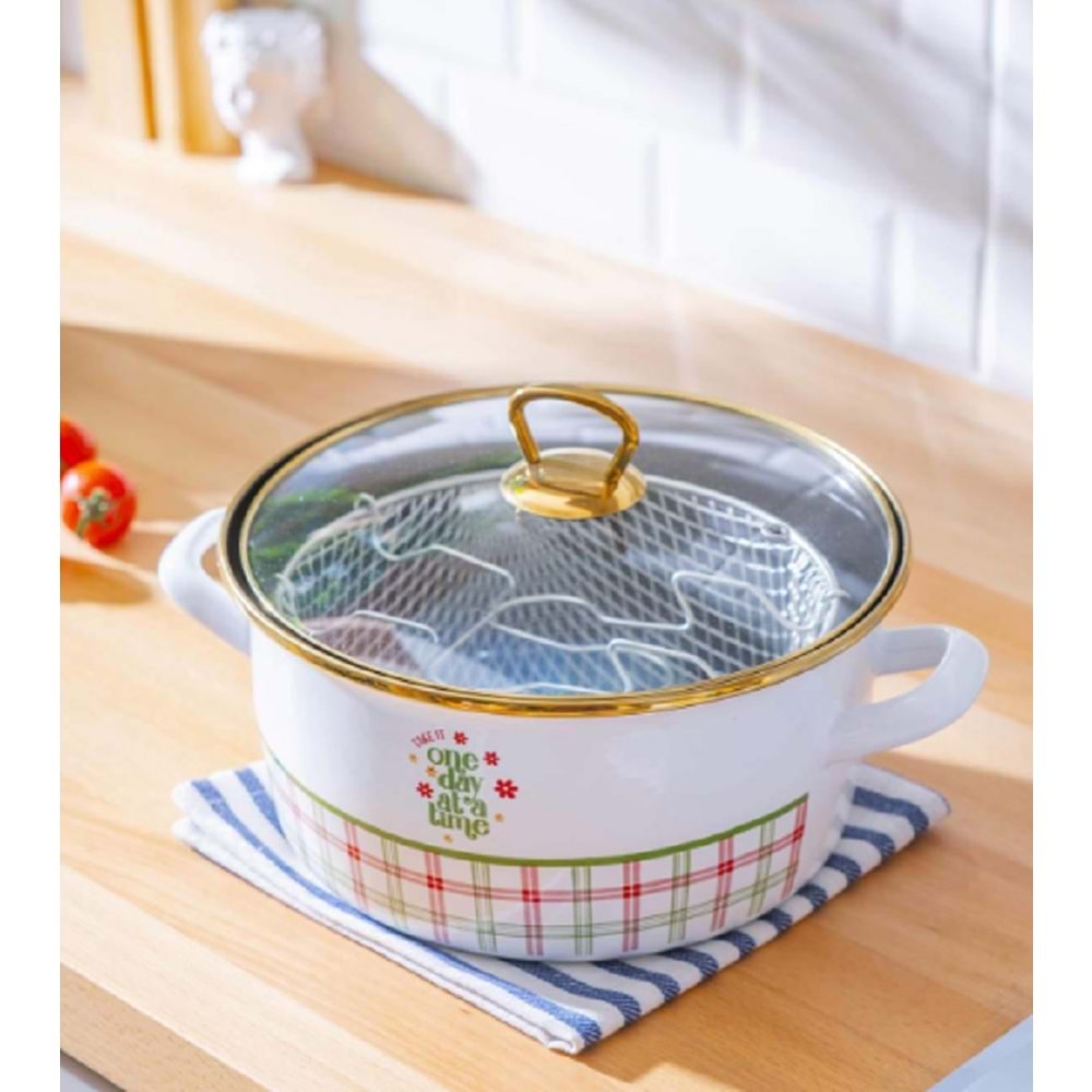Acar Vera İndüksiyon Uyumlu Emaye Kızartma Tenceresi - 22 cm 7784