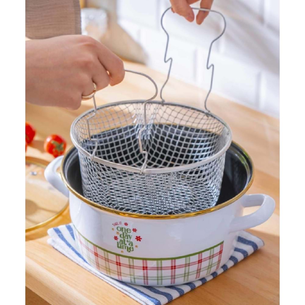 Acar Vera İndüksiyon Uyumlu Emaye Kızartma Tenceresi - 22 cm 7784