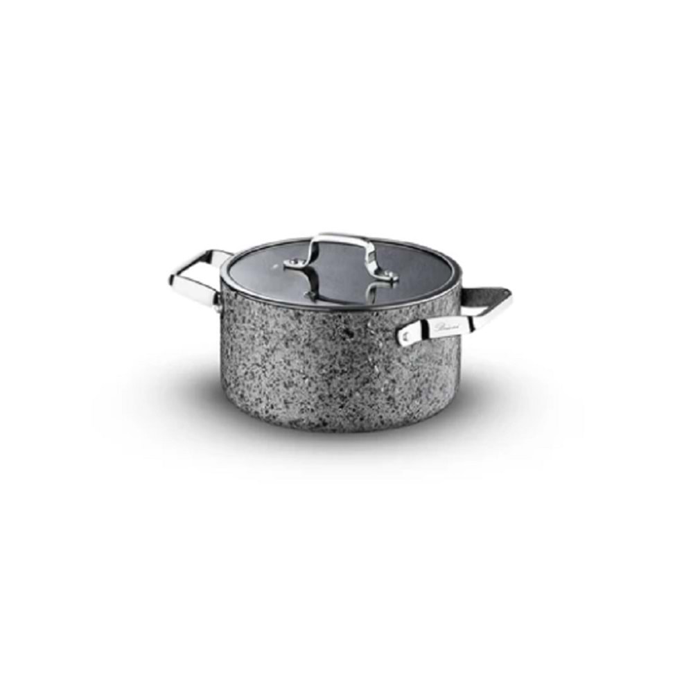 Brioni Stone-H 22 cm Çizilmez Yanmaz Yapışmaz Derin Tencere SH-131
