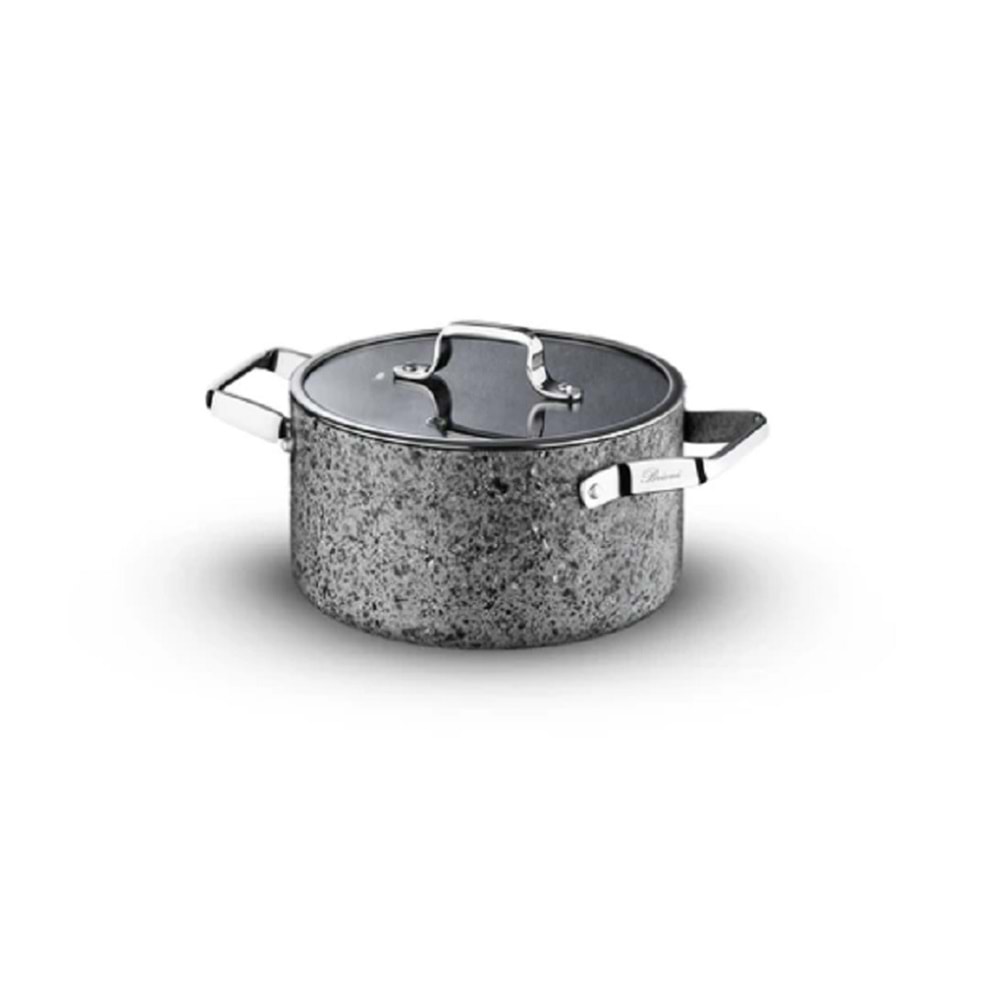 Brioni Stone-H 20 cm Çizilmez Yanmaz Yapışmaz Derin Tencere SH-130