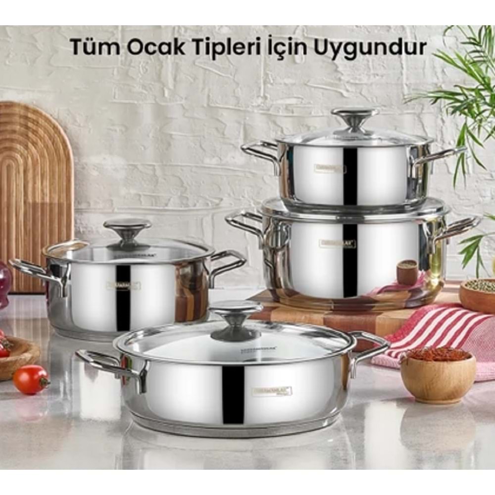 Kahramanlar Yağmur 8 Parça Tencere Takımı 9005