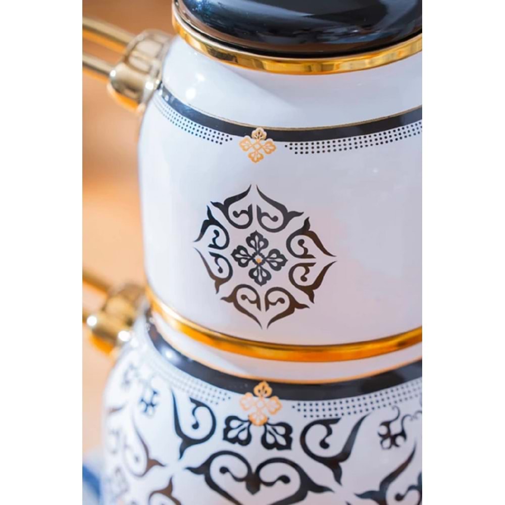 Acar Qualita Emaye Thea Model Mini Çaydanlık Takımı 9103