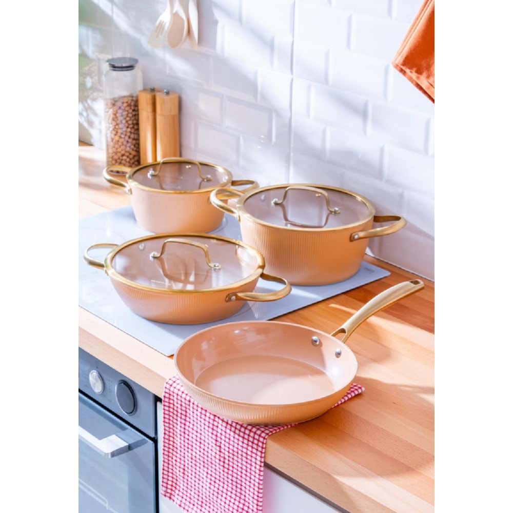 Acar Ultimate Pro 7 Parça Tencere Seti Rose Gold 6764