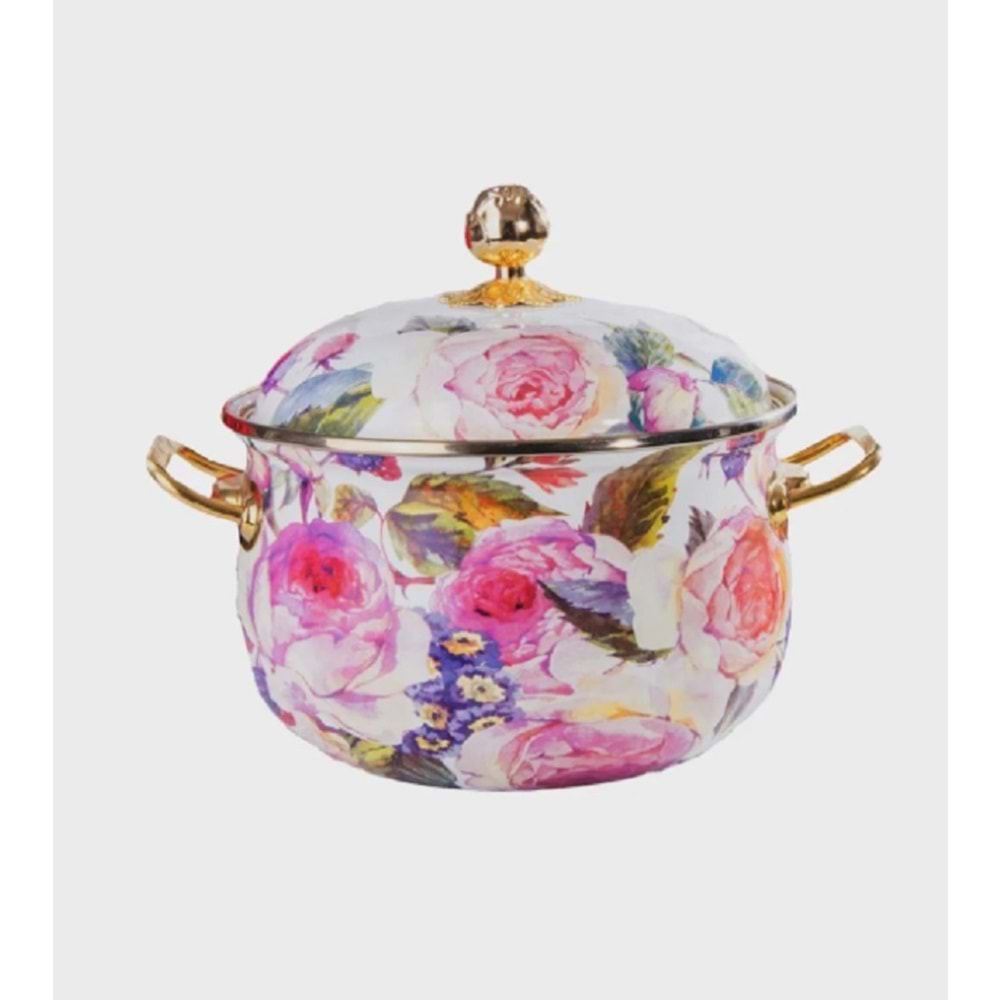 Miss Betty 20 cm Derin Bombeli Emaye Tencere Rose Delüxe 16895-06
