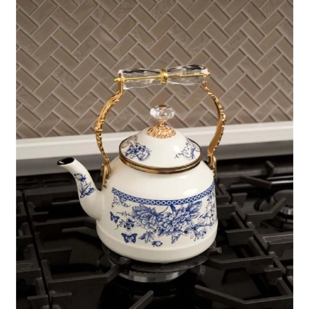 Miss Betty Blue Life Kristal Saplı Emaye Demlik 8324-09