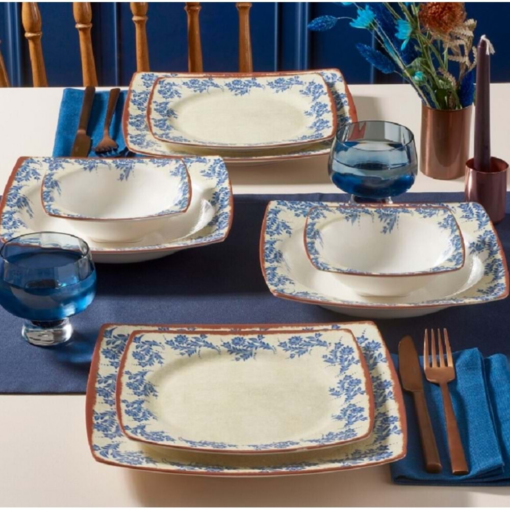 Güral Porselen Caroline 24 Parça 6 Kişilik Yemek Takımı 1573