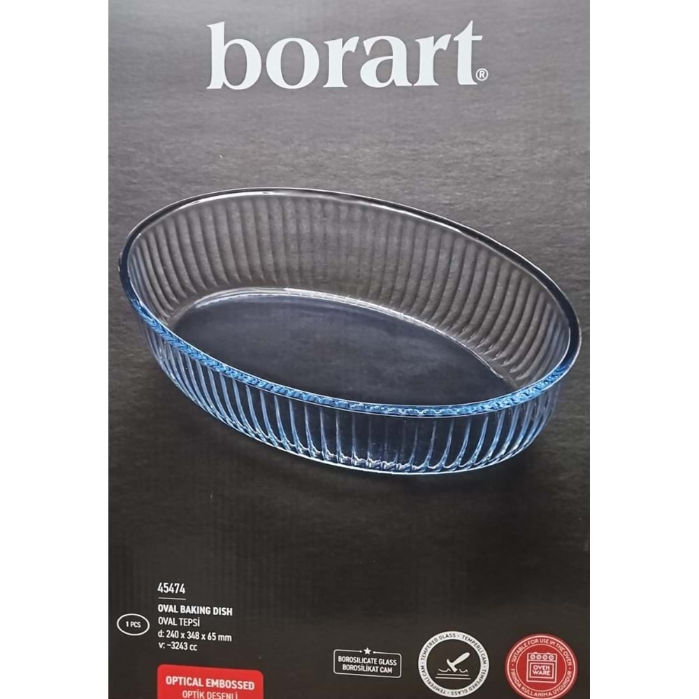 Borart Büyük Oval Tepsi Borcam Optikli 45474