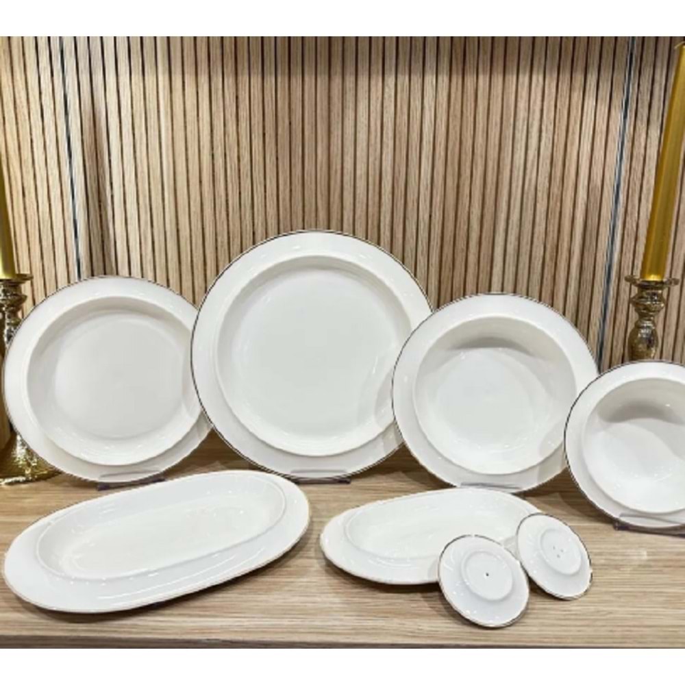 Twinkle Rise 28 Parça Bone Porselen Yemek Takımı Gold 14GLD01