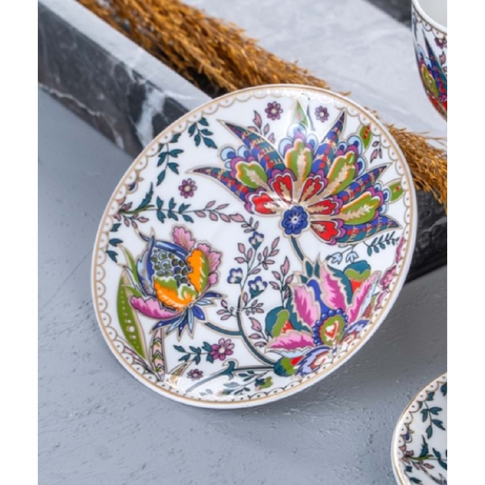 Acar Kaira 6 Kişilik Porselen Kahve Fincanı Takımı - 90 ml 6587