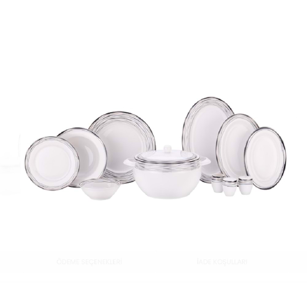 Korkmaz A8360 60 Parça 12 Kişillik Porselen Yemek Takımı