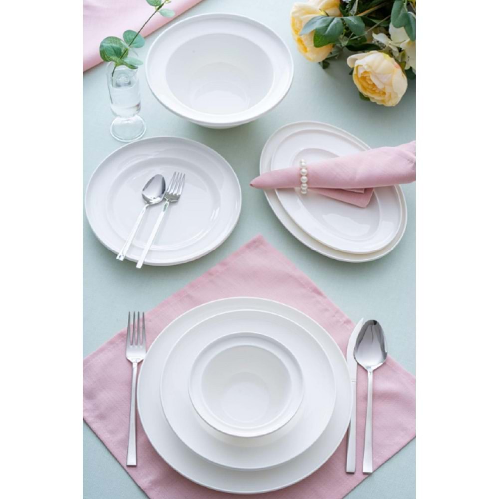 Acar Verlina 6 Kişilik 27 Parça Porselen Yemek Takımı 6533