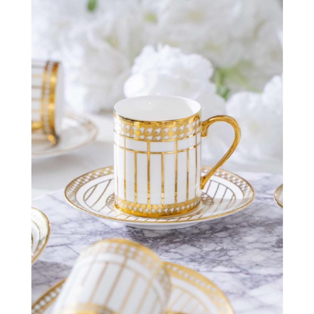 Acar Mabel 6 Kişilik Porselen Kahve Fincanı Takımı 6877
