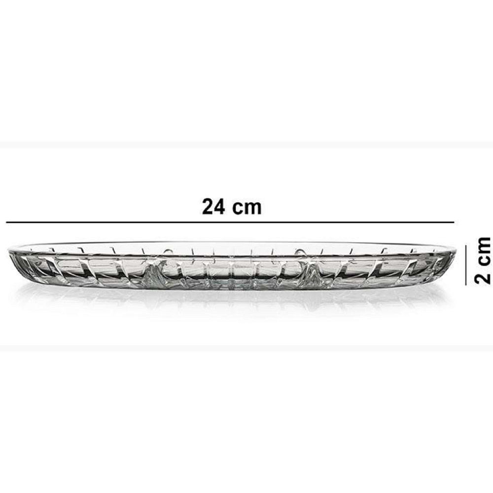 Paşabahçe Elegant Oval Bölmeli Cam Kayık Tabak 27x16 cm 54903
