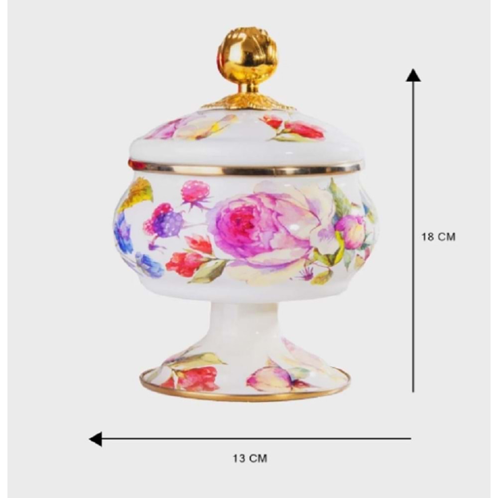 Miss Betty Rose Deluxe Ayaklı Emaye Şekerlik 18 Cm 16895-02