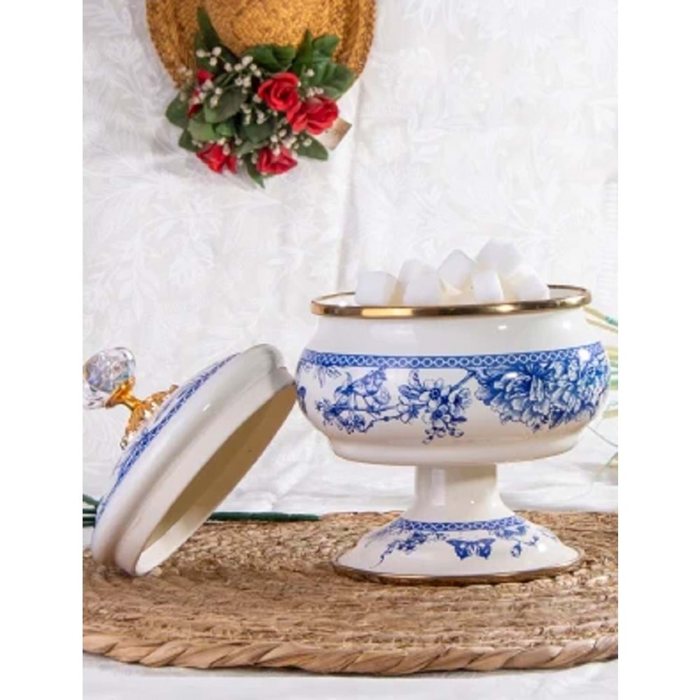 Miss Betty Blue Life Ayaklı Emaye Şekerlik 8324 -02