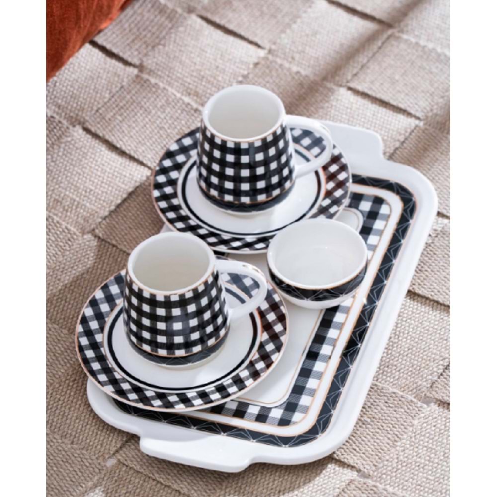 Acar Almond 2 Kişilik Tepsili Kahve Fincan Takımı - 100 ML 7169