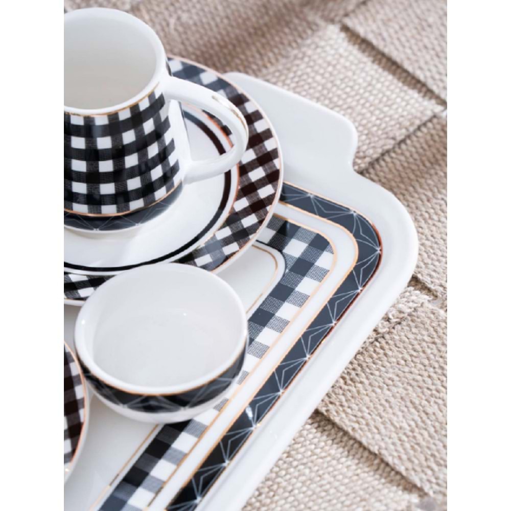 Acar Almond 2 Kişilik Tepsili Kahve Fincan Takımı - 100 ML 7169