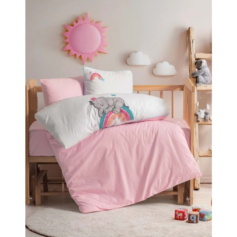 Cottonbox Punch Baby Nakışlı Bebek Nevresim Takımı 2012 Pembe