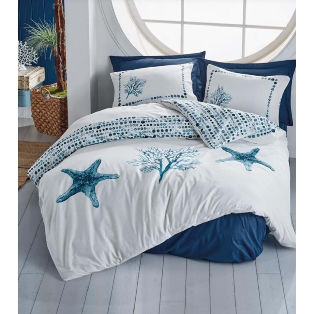 Cotton box Maritime Star Lacivert Tek Kişilik Nevresim Takımı