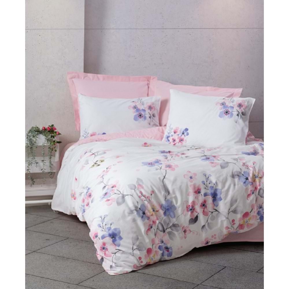 Cottonbox Modeline Jayda-Pembe Çift Kişilik Nevresim Takımı 1761