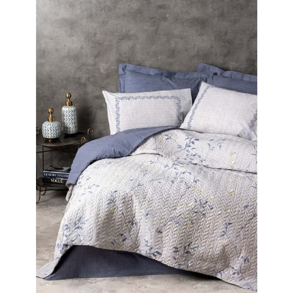 Cottonbox Modeline Double Çift Kişilik Comple Set Nitsa- Lacivert 2271