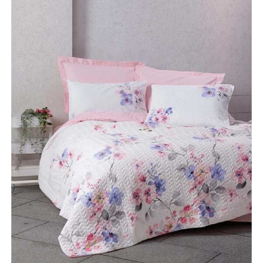 Cottonbox Modeline Jayda-Pembe Double Çift Kişilik Comple Set 2271