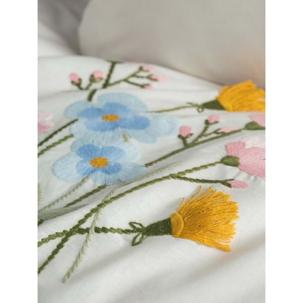 Cotton box Brode Ranforce Delbin Pembe Çift Kişilik Nevresim Takımı 1848