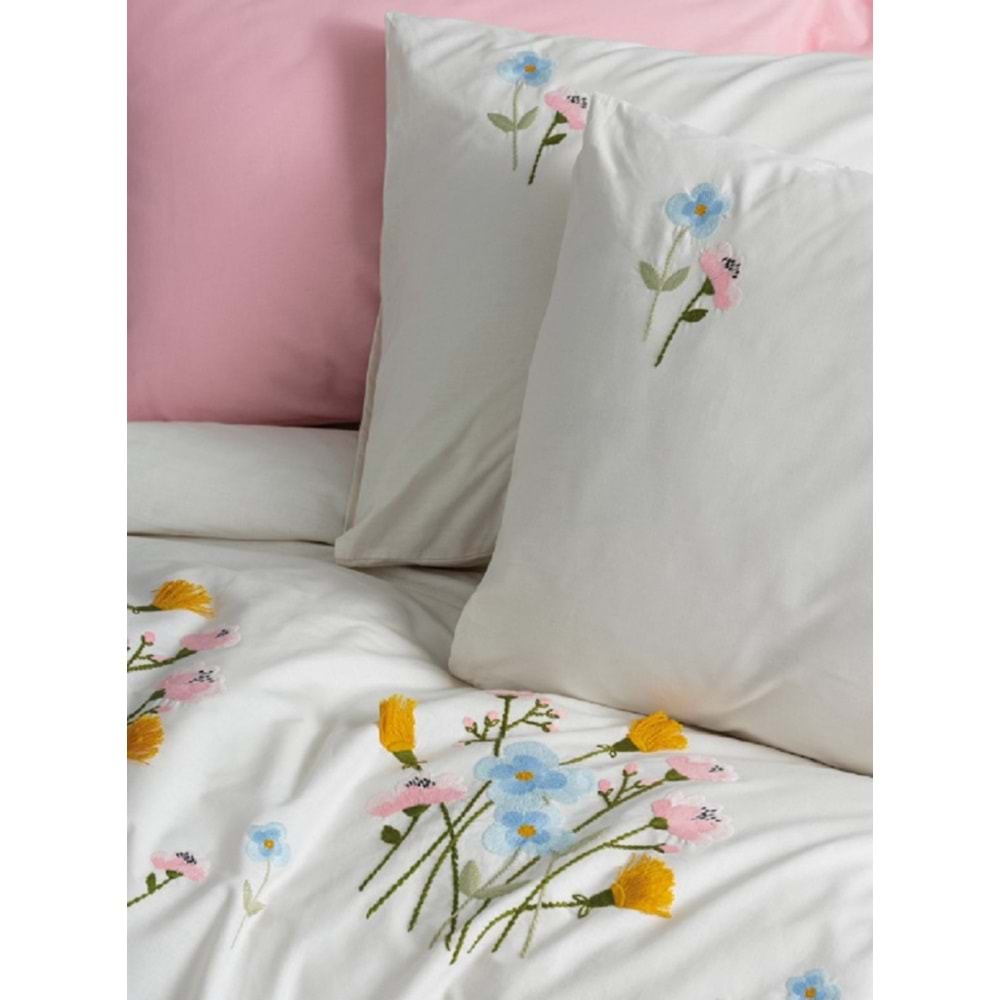 Cotton box Brode Ranforce Delbin Pembe Çift Kişilik Nevresim Takımı 1848