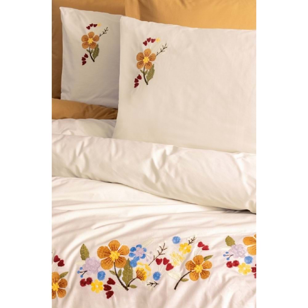 Cottonbox Brode Ranforce Pamuya-Hardal Çift Kişilik Nevresim Takımı 1848