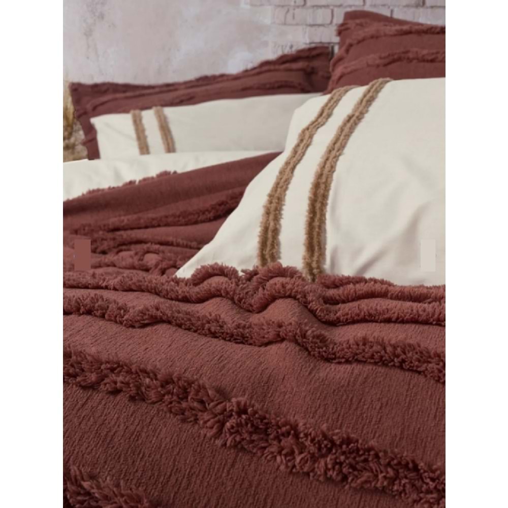 Cottonbox Limi Rolf Tarçın Yatak Örtülü Çift Kişilik Nevresim Takımı