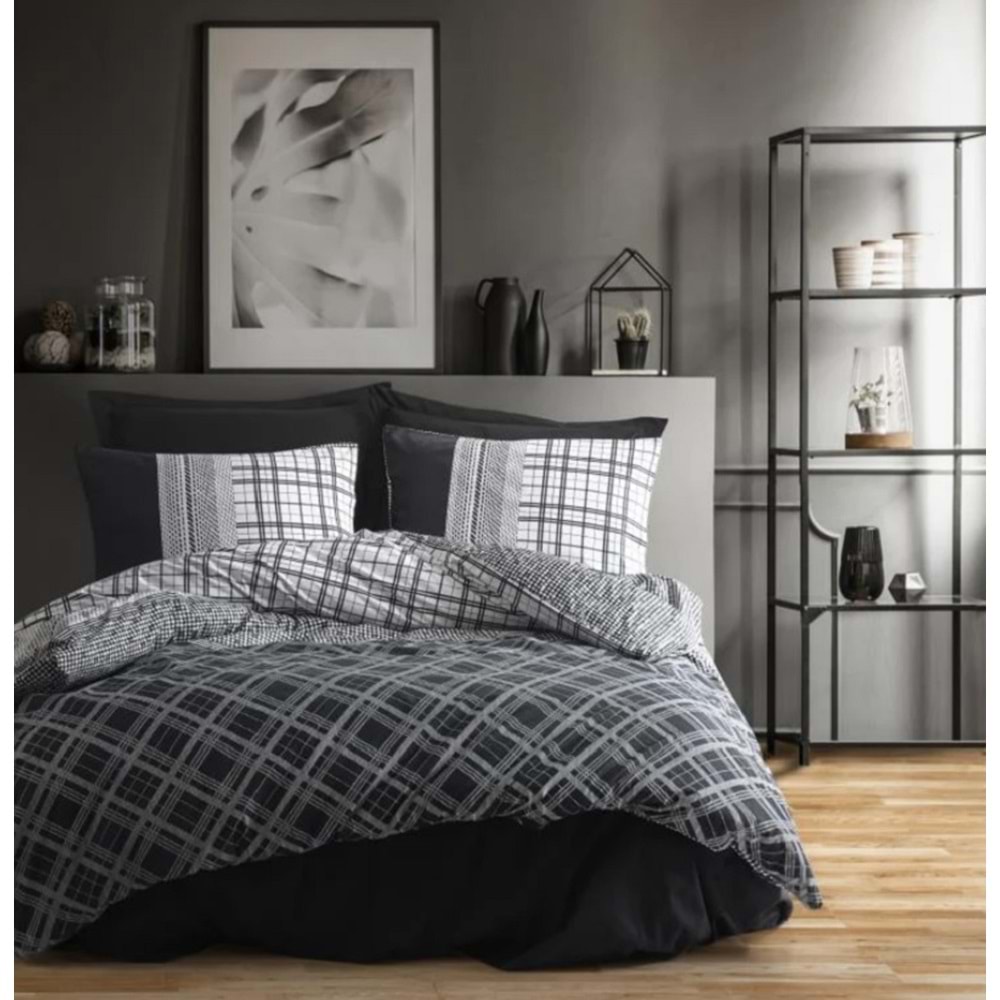 Cotton Box Masculine Çift Kişilik Nevresim Takımı Carlos Siyah