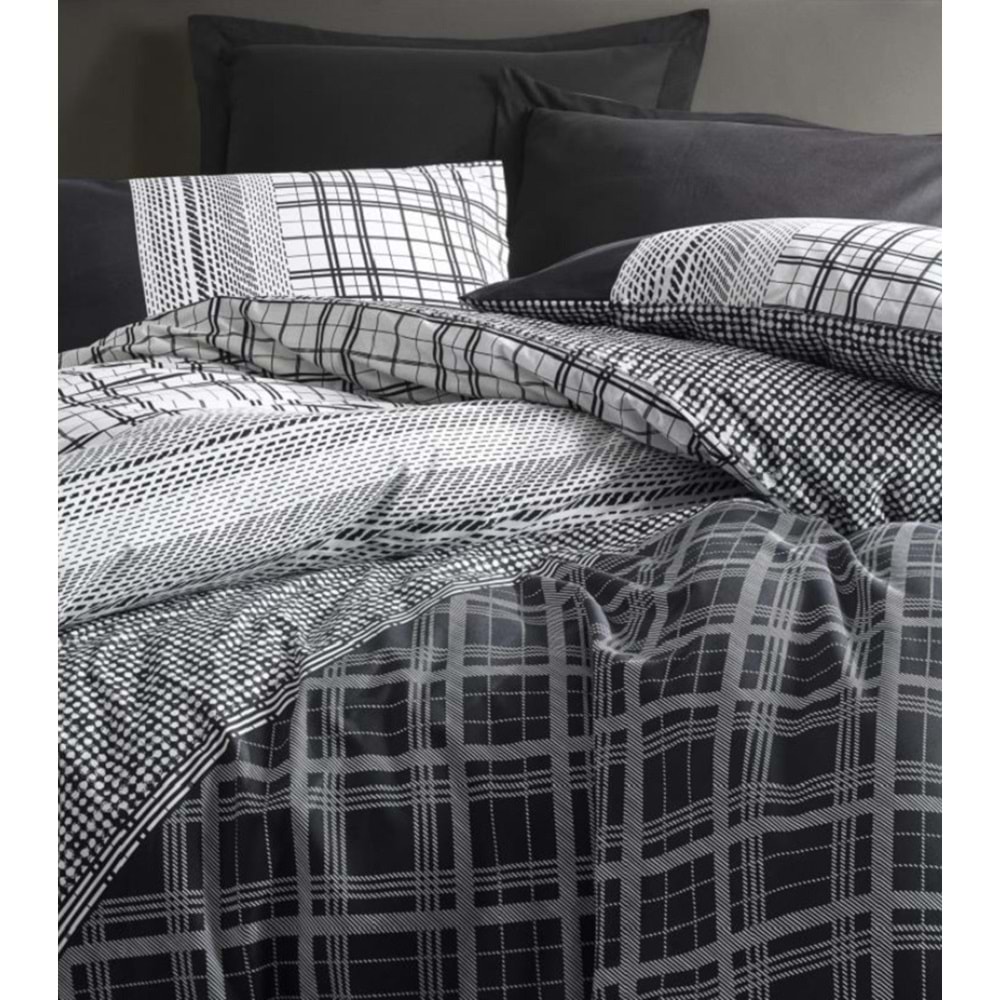 Cotton Box Masculine Çift Kişilik Nevresim Takımı Carlos Siyah