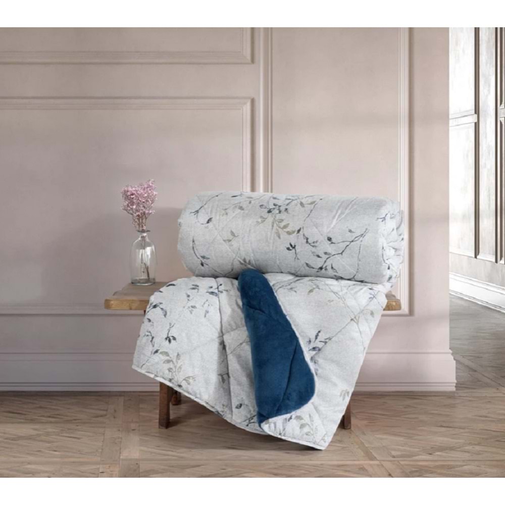 Cotton Box Velvet Nitsa Denim Pudra Çift Kişilik Yorgan