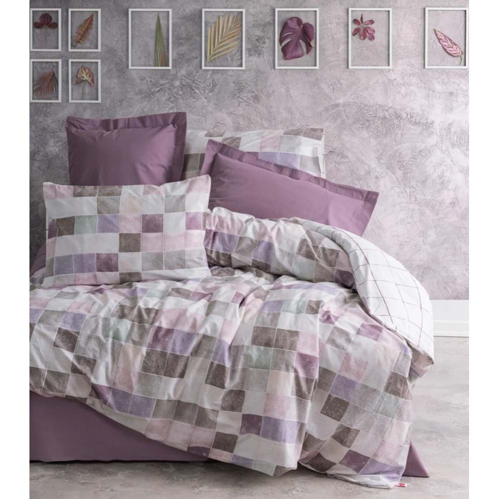 Cotton Box Minimal Tek Kişilik Lastikli Çarşaflı Nevresim Takımı Maro Gül Kurusu