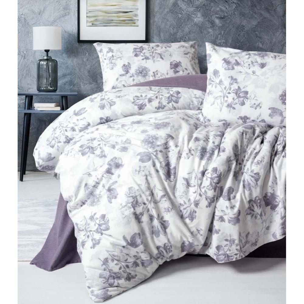 Cotton Box Flanel Çift Kişilik Nevresim Takımı Sadie Mor