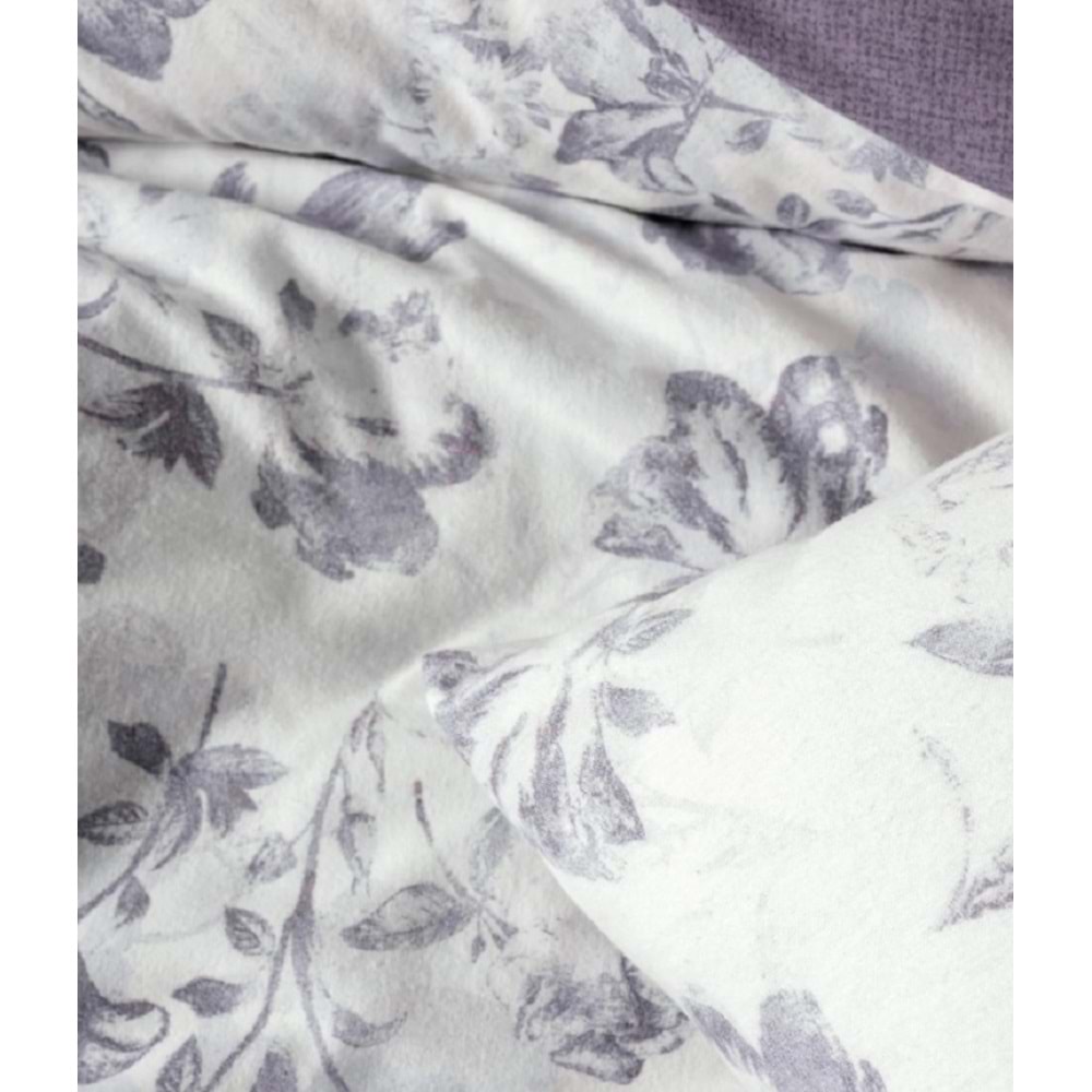 Cotton Box Flanel Çift Kişilik Nevresim Takımı Sadie Mor